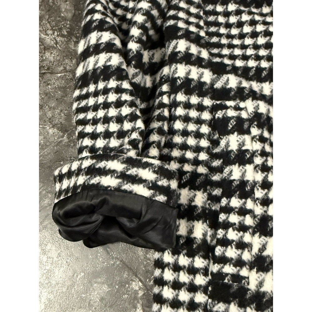 Bagatelle Womens Black White Plaid Check Wool Blend Coat‎ Career Classic Sz M - Picture 11 of 15